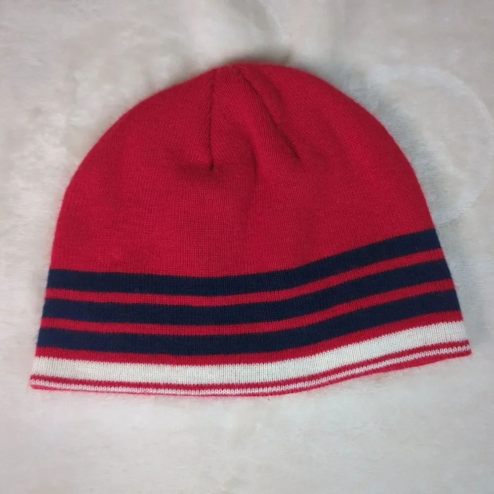 Washington Nationals Beanie Red w/Blue White Stripes Unisex One Size Winter Hat